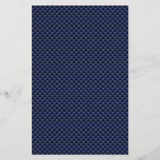 Navy Blue Automotive Carbon Fiber Weave Print Briefpapier (Voorkant)