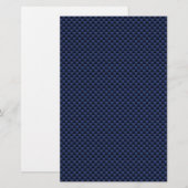 Navy Blue Automotive Carbon Fiber Weave Print Briefpapier (Voorkant / Achterkant)