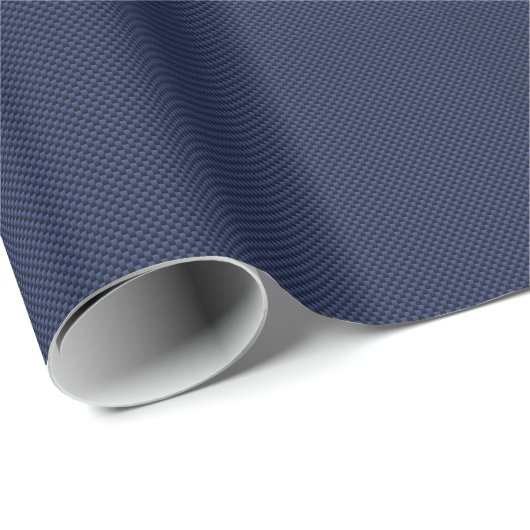 Navy Blue Automotive Carbon Fiber Weave Print Cadeaupapier (Rol Hoek)
