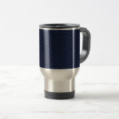 Navy Blue Automotive Carbon Fiber Weave Print Reisbeker (Voorkant rechts)