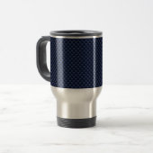 Navy Blue Automotive Carbon Fiber Weave Print Reisbeker (Voorkant links)