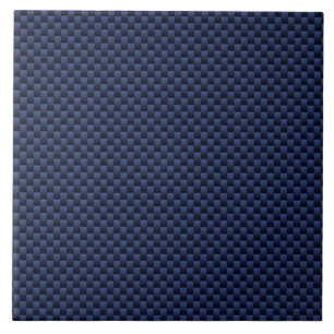 Navy Blue Automotive Carbon Fiber Weave Print Tegeltje