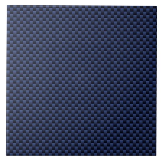 Navy Blue Automotive Carbon Fiber Weave Print Tegeltje (Voorkant)
