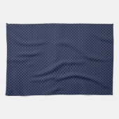 Navy Blue Automotive Carbon Fiber Weave Print Theedoek (Horizontaal)