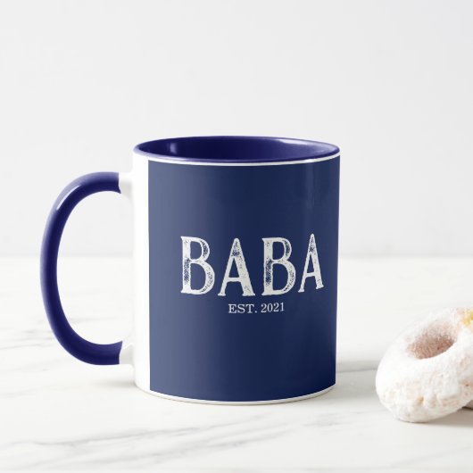 Navy Blue Baba Oprichtingsjaar Mok (Met donut)