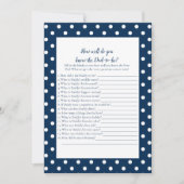 Navy Blue Baby Bow die vader het beste schoenenspe Kaart (Voorkant)