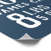 Navy Blue Baby Boy Geboortestatistieken Keepsake Poster (Hoek)