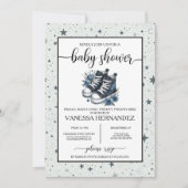 Navy Blue Baby Hoge Topjes Baby shower Kaart (Voorkant)