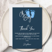 Navy Blue Baby shower Bedankkaart