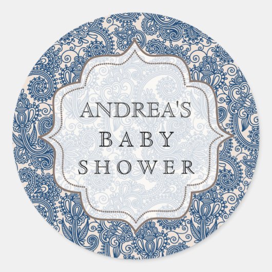 Navy Blue Baby shower Dessert Tafel Label Label (Voorkant)