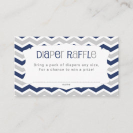 Navy Blue Baby shower Diaper Raffle Tickets Informatiekaartje