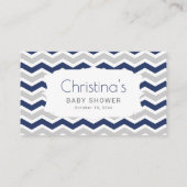 Navy Blue Baby shower Diaper Raffle Tickets Informatiekaartje (Achterkant)