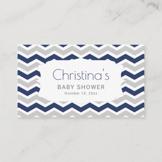 Navy Blue Baby shower Diaper Raffle Tickets Informatiekaartje (Achterkant)