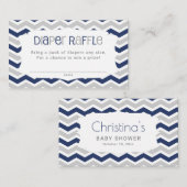 Navy Blue Baby shower Diaper Raffle Tickets Informatiekaartje (Voorkant / Achterkant)