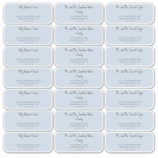 Navy-blue Baby shower Guest Adresetiketten Sticker (Voorkant)