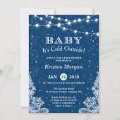 Navy Blue Baby zijn koude buitenste Baby shower Kaart (Voorkant)