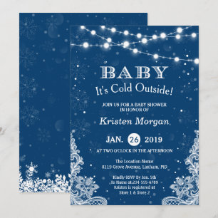 Navy Blue Baby zijn koude buitenste Baby shower Kaart