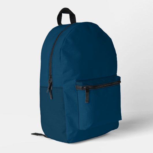 Navy Blue Backpack Bedrukte Rugzak (Achterkant Hoek Links)