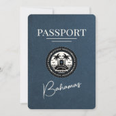Navy Blue Bahama's Passport Bewaar de datum Save The Date (Voorkant)
