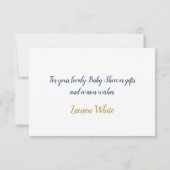 Navy Blue ballonnen baby shower dank u Notitiekaartje (Achterkant)