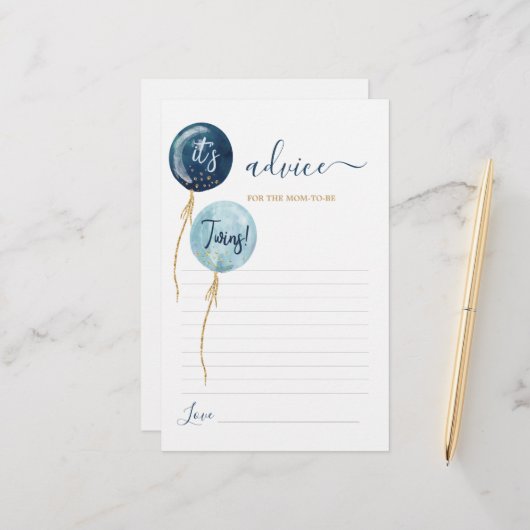 Navy Blue ballons tweelingadvies voor moeder om ka (Voorkant / Achterkant in situ)