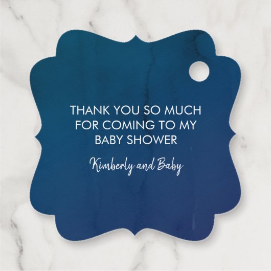 Navy Blue Balloon Baby shower dank u Bedankjes Labels (Achterkant)