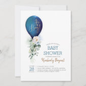 Navy Blue Balloon Het is een Baby shower van een j Kaart (Voorkant)