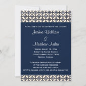 Navy Blue Baptism Christening Invitation Kaart (Voorkant)
