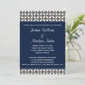 Navy Blue Baptism Christening Invitation Kaart (Staand voorkant)