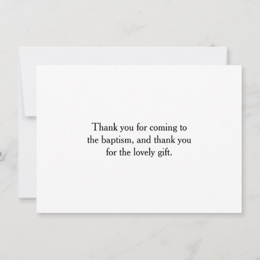 Navy Blue Baptism Hartelijk dank Bedankkaart (Achterkant)