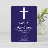 Navy blue Baptism Kaart (Staand voorkant)