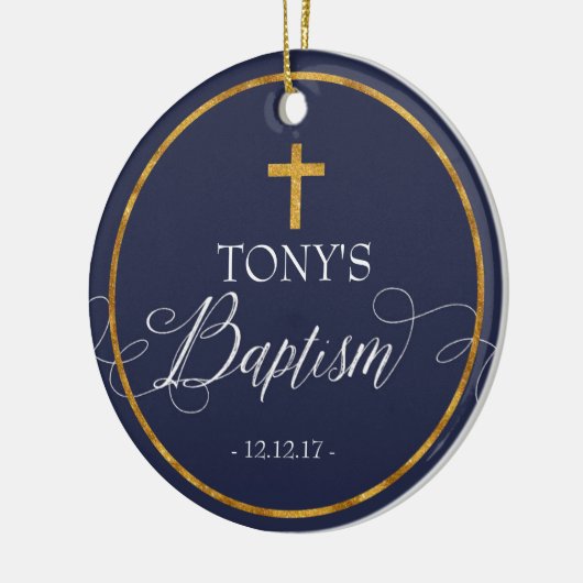 Navy Blue Baptism Ornament (Links)
