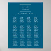 Navy Blue Bar Mitswa Zitplaatskaart Poster (Voorkant)