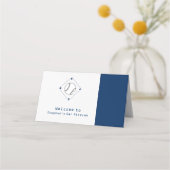 Navy Blue Bar Mitzvah Baseball Ticket Seat Plaatskaartje (Achterkant)