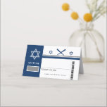 Navy Blue Bar Mitzvah Baseball Ticket Seat Plaatskaartje<br><div class="desc">Navy Blue Baseball Ticket-stijl Zitterende Kaart om mee te gaan met je sportbalk Mitzvah. Pas voor en achter aan. Voor vragen over de veranderingen van het douaneontwerp door de onafhankelijke ontwerper gelieve te emailen paula@labellarue.com VOORDAT u aanpast of een orde plaatst.</div>