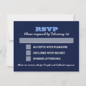 Navy Blue Bar Mitzvah Big RSVP met opties (Voorkant)