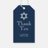 Navy Blue Bar Mitzvah Cadeaulabel (Voorkant)