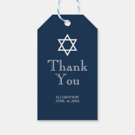 Navy Blue Bar Mitzvah Cadeaulabel