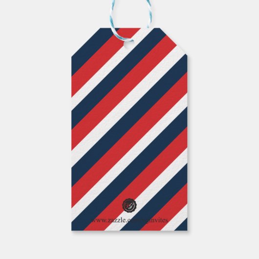 Navy Blue Bar Mitzvah Cadeaulabel (Achterkant)