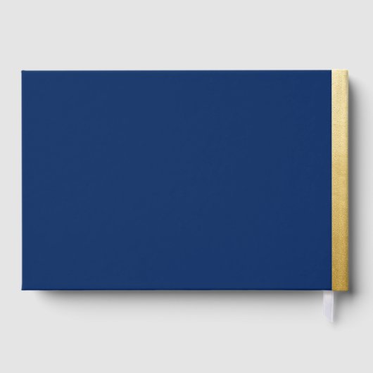Navy Blue Bar Mitzvah Gold Star van David Custom Gastenboek (Achterkant)