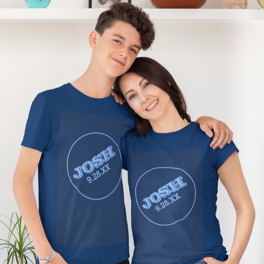 Navy Blue Bar Mitzvah met naam Logo T-shirt