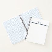 Navy Blue Bar Monogram Notitieboek (Binnen)