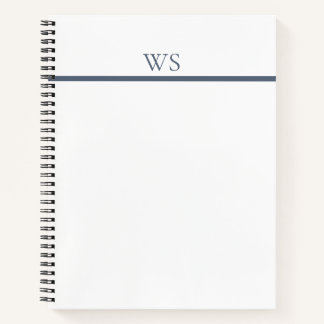 Navy Blue Bar Monogram Notitieboek