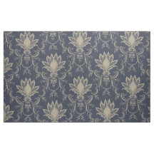 Navy blue Baroque Franse anananasstof