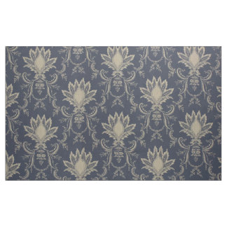 Navy blue Baroque Franse anananasstof Stof
