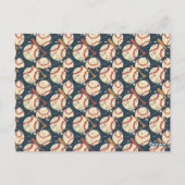 Navy Blue Baseball Kids Verjaardagsfeest Waterverf Briefkaart (Achterkant)