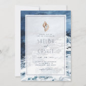 Navy Blue Beach bruiloft uitnodiging (Voorkant)