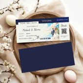 Navy Blue Beach Nautische Boarding Pass bruiloft Save The Date