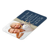 Navy Blue Beach Save the Date Foto Magneet (Linkerzijde)