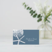 Navy Blue Beach Theme Wedding Website Insert Kaart (Staand voorkant)